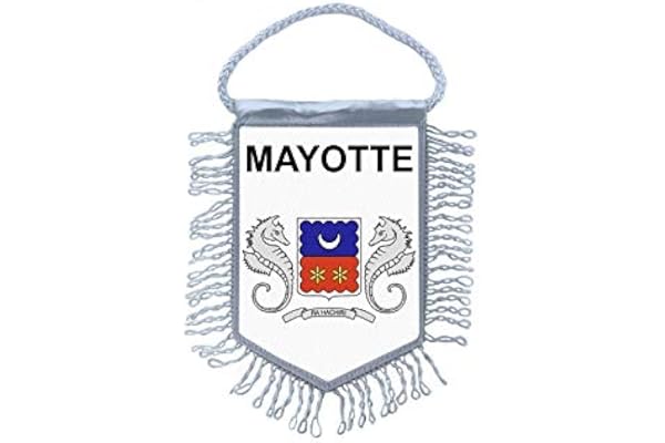 Akachafactory Fanion Mini Drapeau Pays Voiture Souvenir Blason Mayotte