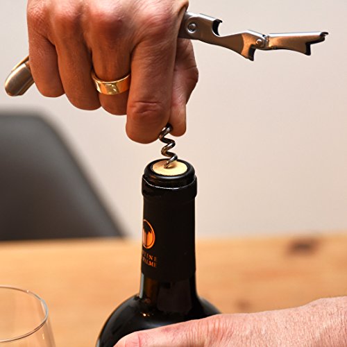 ALBARGO – Weinzubehör -Weinflaschenöffner professionelles Kellnermesser, Sommeliermesser mit 2 Stufen Korkenzieher und integriertem Flaschenöffner, inkl. edler Geschenkverpackung - 6