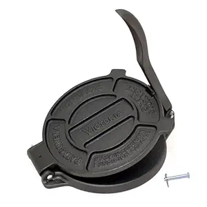 Victoria 8 inch Cast Iron Tortilla Press and Pataconera, Original Made in Colombia, Seasoned, Black