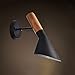 Produktbild Wandleuchte Schlafzimmer Wandleuchte American LOFT Retro Industrie Wind Wandleuchte Kreativ Flur Nachttischlampe Nordic Wohnzimmer moderne schlichte Lampen alle schwarz LED Birnen, weiß