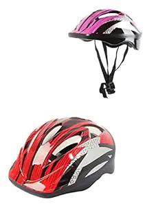 Pack of 2 Helmets for Kids Pink and red