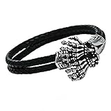 Epinki Edelstahl Unisex Armband Schädel Hand Form Herrenarmband Punk Armschmuck Schwarz