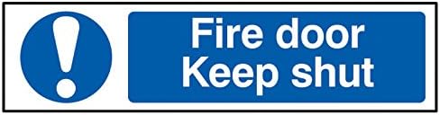 Scan SCA5004 Self adhesive PVC sign - Fire door Keep shut - 200 x 50mm