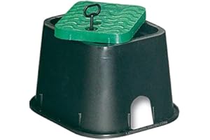 Suinga Bouche d'arrosage plastique rectangulaire 27x24x18 cm, Boîte d'irrigation pour 1 électrovanne ou accessoires, noir