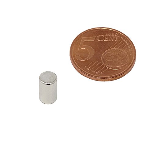 20 Stück SBS Neodym Magnet 5 x 8 mm Stabmagnet Extra stark Haftkraft 0,9kg
