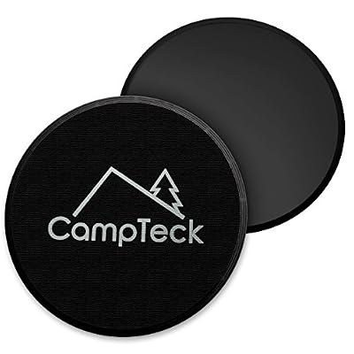 CampTeck 2x Disque de Fitness Abdominaux Disque Glisseur Double Face Core Silders Gliding Discs pour Exercices Corporels, Fitness, Aérobic, Yoga, Salle de Gym – Utilisation sur Tapis ou Sols Durs (Noir)
