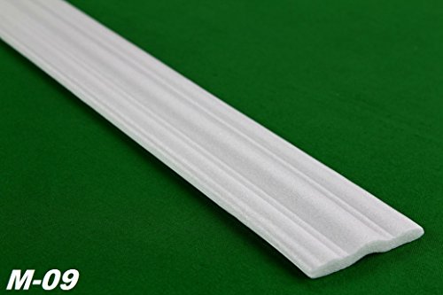 20 Meter Flachprofile Styroporleisten Wandleisten Dekor Stuck 9x58mm, M-09