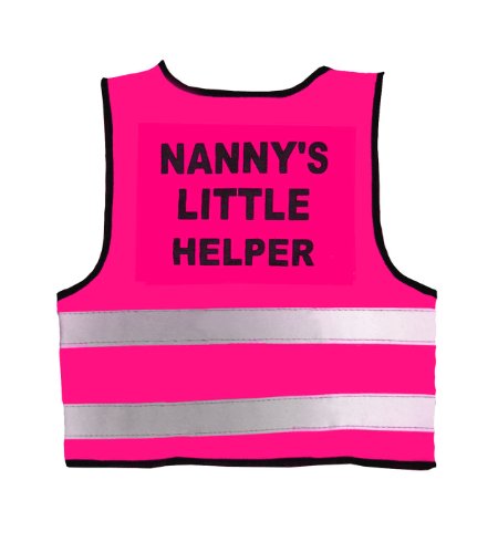 Kids Infant Hi Viz Boys Girls Nanny's Little Helper Printed Top Waistcoat Vest