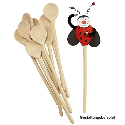 Kochlöffel aus Holz, 10 Stück ✓ Küchenhelfer aus Holz ist ca. 28 cm / 280mm lang ✓ Holzkochlöffel mit langem Stiel ✓ hilfreiches Kochgeschirr-Set zum kochen und zum basteln ✓10-teiliges Kochlöffel-Set ✓ großer Holz-Kochlöffel mit geschliffener Oberfläche ✓ toller Kochlöffel aus rohem Holz | trendmarkt24 - 40450