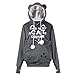 Produktbild Beginfu Frauen Sweatshirt Brief Gedruckt Cat Winter Plus Size Dicker Samt Hoodie Kordelzug Langärmeliger Kapuzenpullover mit Buchstaben-Print und Haarkugelseil XL-Verdickung Plus Samt