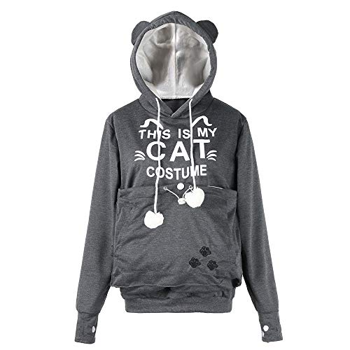 Preisvergleich Produktbild FeiBeauty Ladies 'Herbst und Winter langärmelige Katze () Brief Gedruckt Kapuzenpullover, Damenmode Fleece mit Haar Ball Seil Kapuzen-Sweatshirt-Top