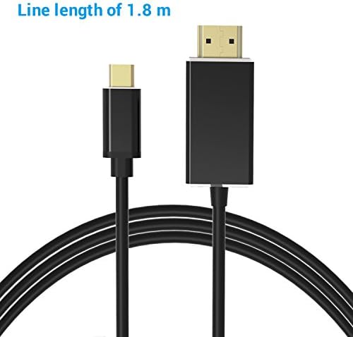 USB-C to HDMI Cable, LEMEGO USB Type-C to HDMI Male Converter Cable Adapter Supporting 1080P 60Hz for Samsung Galaxy S9/S8/Note 8, New Macbook/Macbook Pro/iMac, ChromeBook Pixel, Dell XPS 13/15, Lenovo Yoga 910, Surface Book 2 and More (1.8m/5.9FT)