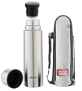 Milton Thermosteel Flask with Plain Lid, 1 Litre,Stainless Steel