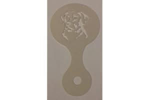 BODY ART DESIRE 2 x Labrador Retriever Dog Coffee / Cappuccino Stencils Reusable Many Times Present Gift Fundraising Crufts
