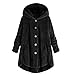 Produktbild Plüschmantel Damen Große Größe Dasongff Fleecemantel Warme Button Down Mantel Einfarbig Plüschjacke Casual Kapuzenpullover Winterjacken Teddy-Fleece Langarm Oversize Sweatjacke Outwear