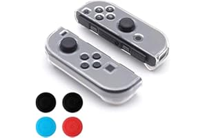 PERFECT PART Coque de protection rigide transparente anti-rayures avec joysticks pour manette Nintendo Switch NS NX Joy-Con