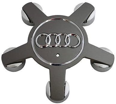 New 4Pcs Gray/Silver AUDI Wheel Center Hub Cap Emblem Fit for AUDI Q3 Q5 A3 A4 # 8R0601165 **US Seller** by Gosweet