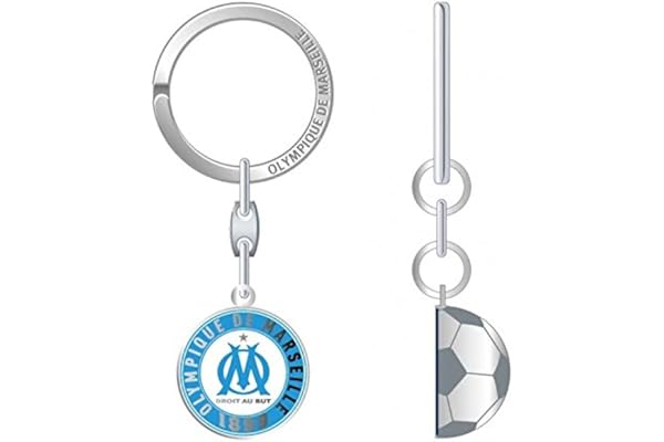 Olympique de Marseille 163OMA601BAL Porte-clefs Demi Ballon Métal 18 x 8,4 x 1,5 cm
