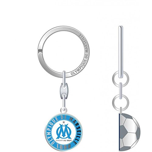 OLYMPIQUE DE MARSEILLE Porte-clefs Demi Ballon, Métal, 18 x 8,4 x 1,5 cm
