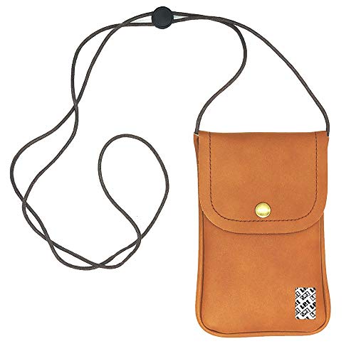 Lefright décontracté Mode Cuir PU téléphone portable Sac pochette Tour de cou et carte de crédit support réglable avec Sling pour iPhone 7 Plus 6S 5S 4S Samsung Galaxy S7 edge A5, Orange (Orange) - ORGEskull_FB1