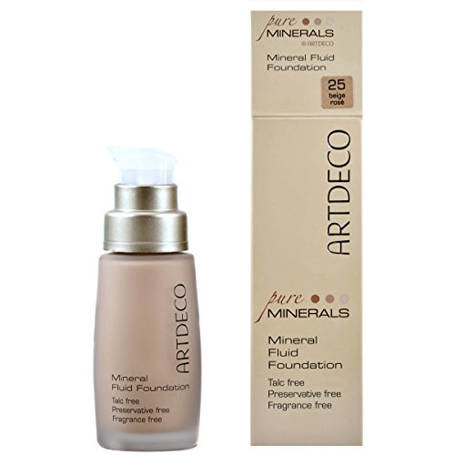 Artdeco Make-Up femme/woman, Mineral Fluid Foundation Nummer 25 Beige rosé, 1er Pack (1 x 30 ml)