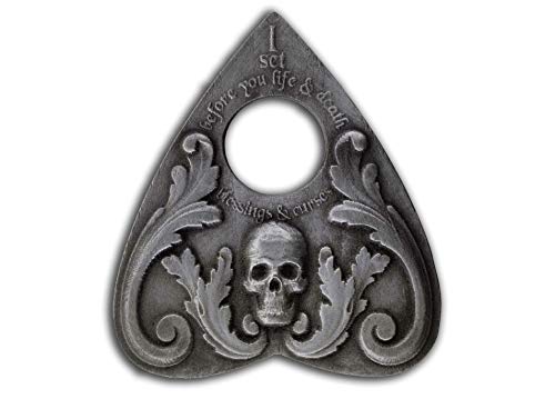 Planchette with Life & Death Skull design with Metallic Finish, For Use With Ouija Board