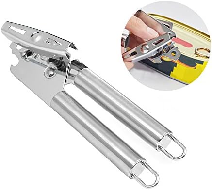 Can opener 3-in-1 Manual Stainless Steel Tin Openers with Integrated Lids Off Bottle Opener and Multifunctional Professional Jar Opener