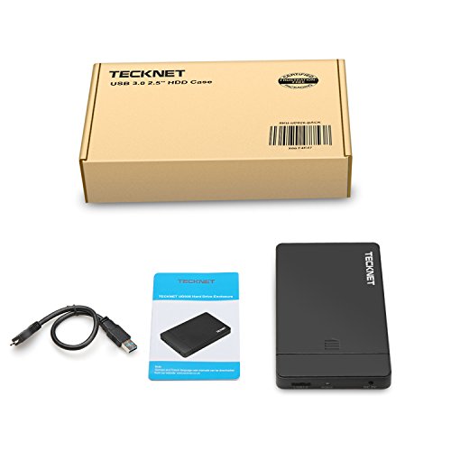 TeckNet® USB 3.0 Externes Festplattengehäuse, Hard Drive Gehäuse für 7.0mm & 9,5mm 2,5 Zoll SATA-I,II,III, HDD und SSD,Installation Ohne Werkzeug - 6