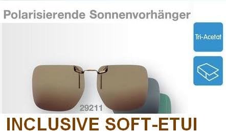 ESCHENBACH SONNENBRILLEN Eschenbach 29211 Glasses Sunglasses Clip Brown 15% transmission – UV 400 – 100% UV Protection – inclusive Softcase