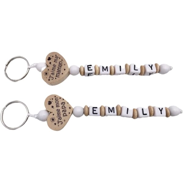 Porte-clés Personnalisés Avec Prénom En Perles Silicone - Cadeaux Pour Femmes, Maman, Amie, Enseignante - Breloques Colorées