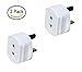 Price comparison product image DREAM Homes England Plug Adapter Pack of 2 - Shaver Adaptor UK 3 Pin to 2 Pin Socket Plug Fuse - US to UK Plug Adapter - ideal for Electric Toothbrush, Bathroom Shaving & More – White