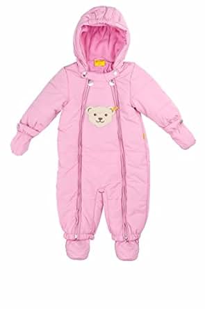 Steiff Baby-Mädchen Schneeanzug - Warmer Winteroverall Mit Teddybär-Motiv
