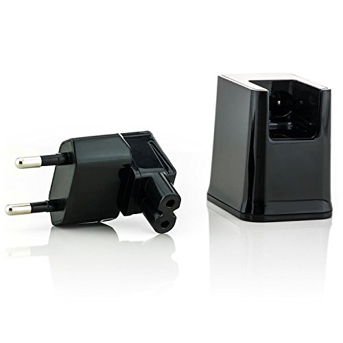 Saxonia USB Ladegerät + 1m USB Kabel Wand Ladeadapter Reise Adapter 2A / 5V für Smartphone Tablet und andere USB-ladende Geräte Schwarz - 5