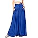 Produktbild LANSKIRT Damen Sommer Pumphose Haremshose Lange Hose Beiläufig Weich Spliss Breite Beinhosen Lose Stretch Weites Bein Hose Hosenrock Yogahose (S, Blau E)