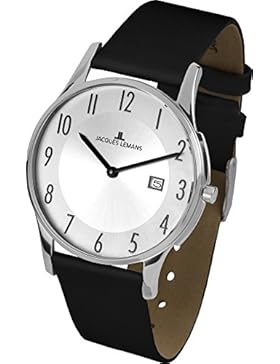 Jacques Lemans Unisex-Armbanduhr London Analog Quarz Leder 1-1850B