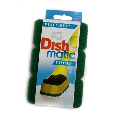 9 Heavy Duty Dishmatic Green Refill Sponges