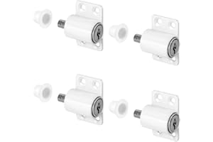 QWORK 4 Piezas Cerraduras de la Ventana, Cerradura Ventana Corredera, Seguridad Ventanas Niños, Para el Hogar y La Escuela, Color Blanco