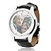 Produktbild Personalisierte Foto-Uhr Lederarmbanduhr Gewohnheit Jedes Foto graviert Text auf der Rückseite