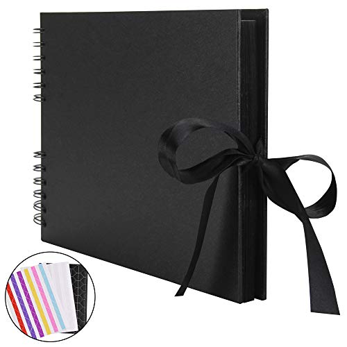 QC Life Scrapbook Photo Album Album di 80 Pagine a Mano DIY Craft Paper, 31,5 cm l x 21 cm W per Memory Book Libro degli Ospiti per Matrimonio, Anniversario, San Valentino Regali