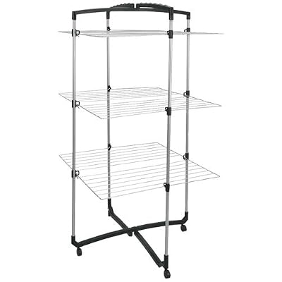 Metaltex Faro Plus / 405773039 Séchoir à linge 3 étages Argent/noir
