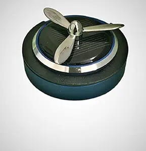 Jannat car Accessories Solar Energy Rotating Fan Car Perfume with Long Lasting French Organic Fragrance, Feel-Good Premiumcar Air freshener (Blue)