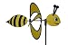 Produktbild Windrad Biene gelb 90 cm schwarz - Bee - Tier Tiere Windräder Windspiel Außen