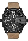 Diesel Herren-Armbanduhr Analog Quarz One Size, schwarz, braun