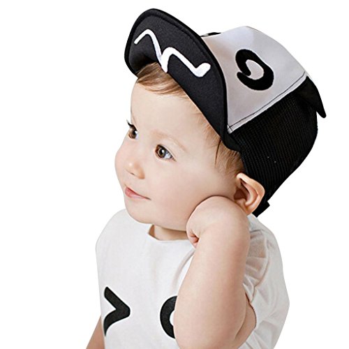 Voberry® 1Pcs Cute Lovely New Fashion Baby Girll Boys Children Hat Summer Mesh Soft Brim Flanging Sun hat Baseball Cap (Black)