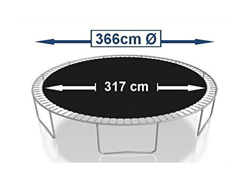 Sprungtuch Sprungmatte Ersatzteile für Trampolin Ø 366 cm 72 Ösen (Federn 16,5 cm) - 3