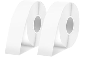 SUPVAN E10 and E16 Label Maker Tape Adapted Label Print Paper Refill Size 2 Packs White Continous 15mm x 6m Thermal Laminated Waterproof Self-Adhesive Multipurpose Labeling Tape Replacement