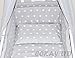 6pcs BABY SWINGING/ ROCKING CRIB /CRADLE BEDDING SET/ALL ROUND BUMPER 100% COTTON! (Grey Stars)