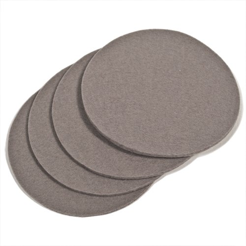 Hochwertige Untersetzer aus Filz (Designfilz, 100 % Wolle), lichtgrau, 10 cm Durchmesser – 4 Stück - 2