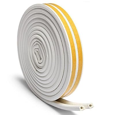VIDEN Bande de Joint D-Profil, VIDEN auto-adhésive anticollision Bande de joint d'étanchéité en caoutchouc imperméable pour la Fenêtre/le Fond de la Porte/Boudin de Porte/Rouleau Insonorisation