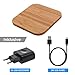 Produktbild QI Holz Ladestation Eckig + 2A FastCharge USB Netzgerät + 2m Ladekabel im Set | Kompatibel mit Android und iPhone XS, XS Max, XR, X, 8, 8plus, iPhone X, kontaktloses Laden - Qi Charger